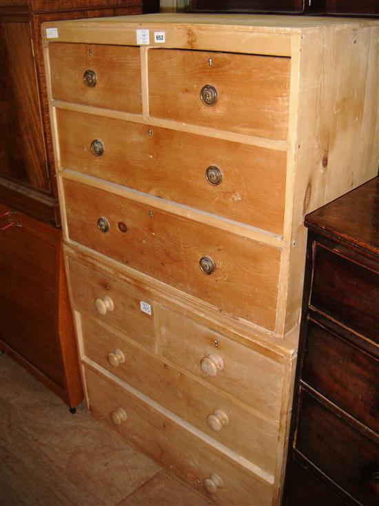 Pair of pine chest of drawers